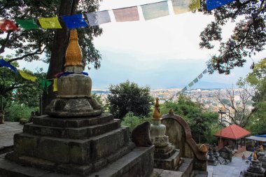 Swayambhunath Stupa Buda Gözlü Budist Tapınağı