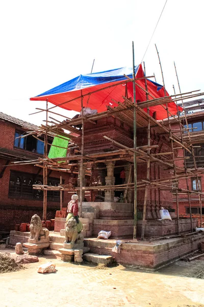 La ricostruzione del Nepal dopo il terremoto del 2015 — Foto Stock