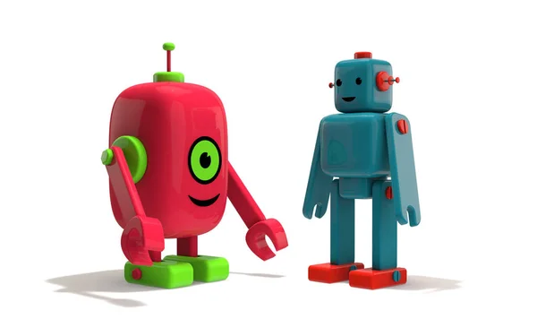 Двоє друзів робот — стокове фото