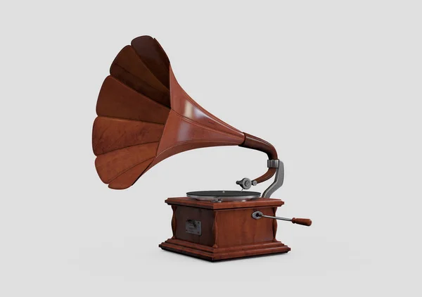 Grammophon im Retro-Stil isoliert. — Stockfoto