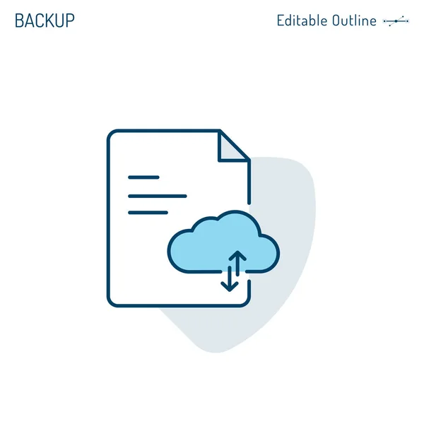 Cloud Backup Icon Cloud Storage Icon Secure Data Wireless Database — Stock Vector