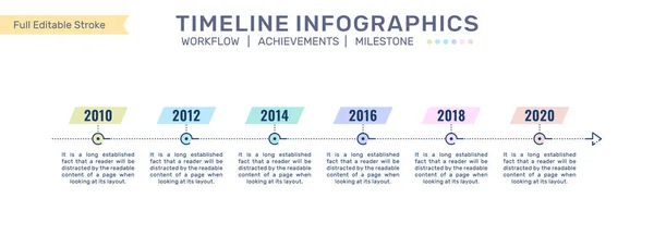 Timeline Infographics Milestone Infographics Process Flow Business Development Process — Stock Vector