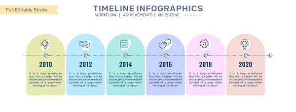 时间线Infographics 里程碑Infographics Process Flow Business Development Process — 图库矢量图片