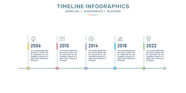 Timeline Infographics Milestone Infographics Process Flow Business Development Process — Stock Vector