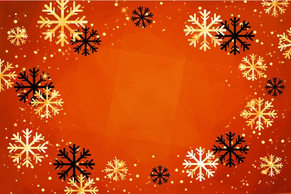 Illustrazione natalizia con fiocchi di neve . — Vettoriale Stock