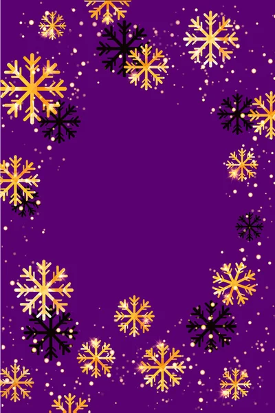 Kerstmis of Nieuwjaar achtergrond met gouden sneeuwvlokken. Abstract vectorillustratie. Gemakkelijk bewerkbaar modern sjabloon. — Stockvector