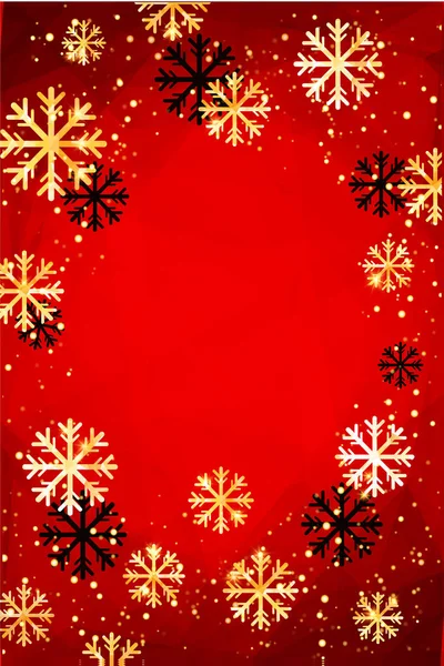 Χριστούγεννα ή Πρωτοχρονιά φόντο με χρυσά νιφάδες χιονιού. Αφηρημένη διανυσματικά εικονογράφηση. Εύκολα επεξεργάσιμο σύγχρονο πρότυπο. — Διανυσματικό Αρχείο