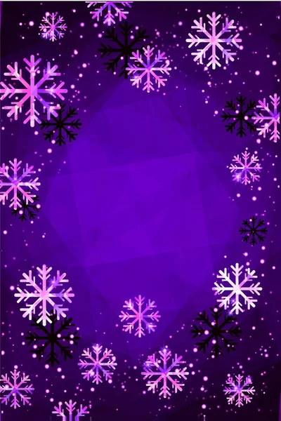 Kerstmis of Nieuwjaar achtergrond met gouden sneeuwvlokken. Abstract vectorillustratie. Gemakkelijk bewerkbaar modern sjabloon. — Stockvector