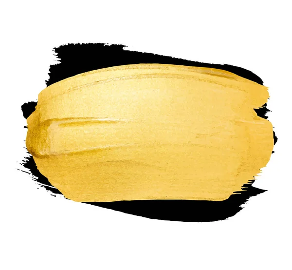 Pincelada dorada — Vector de stock