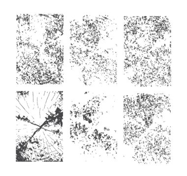 Grunge textures kümesi. Soyut vektör şablonu.