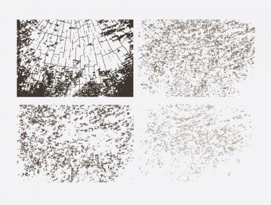 Grunge textures kümesi. Soyut vektör şablonu.