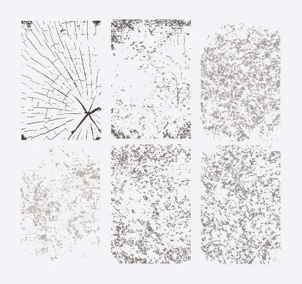Set van texturen van de grunge. Abstract vector sjabloon. — Stockvector