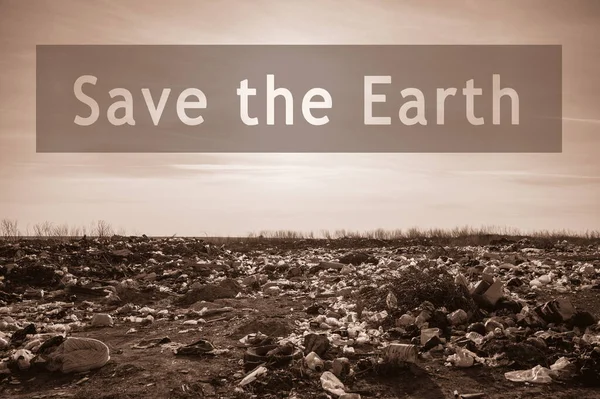 Domestic Garbage Landfill Pile Plastic Trash Dump Stop Plastic Pollution — Stock Photo, Image