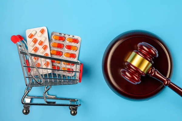 Conceito Falsificação Medicamentos Processos Judiciais — Fotografia de Stock