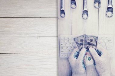 Araba servisi hesap özetleri. Araba tamiri işinin her türlü mali sorununun kavramı.