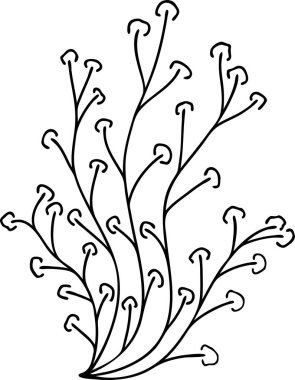 Dekorasyon desenleri, ambalaj kağıdı, duvar kağıdı, kartlar, davetiyeler, kutular, buketler için soyut karalama tek çiçek unsuru. Beyaz arka planda izole edilmiş. Vektör stok illüstrasyonu.