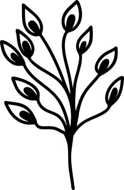 Dekorasyon desenleri, ambalaj kağıdı, duvar kağıdı, kartlar, davetiyeler, kutular, buketler için soyut karalama tek çiçek unsuru. Beyaz arka planda izole edilmiş. Vektör stok illüstrasyonu.