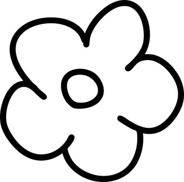 Dekorasyon desenleri, ambalaj kağıdı, duvar kağıdı, kartlar, davetiyeler, kutular, buketler için soyut karalama tek çiçek unsuru. Beyaz arka planda izole edilmiş. Vektör stok illüstrasyonu.