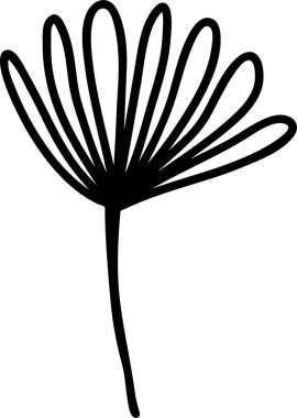 Dekorasyon desenleri, ambalaj kağıdı, duvar kağıdı, kartlar, davetiyeler, kutular, buketler için soyut karalama tek çiçek unsuru. Beyaz arka planda izole edilmiş. Vektör stok illüstrasyonu.