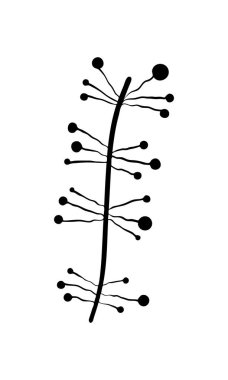 Dekorasyon desenleri, ambalaj kağıdı, duvar kağıdı, kartlar, davetiyeler, kutular, buketler için soyut karalama tek çiçek unsuru. Beyaz arka planda izole edilmiş. Vektör stok illüstrasyonu.
