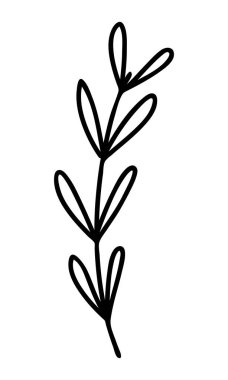 Dekorasyon desenleri, ambalaj kağıdı, duvar kağıdı, kartlar, davetiyeler, kutular, buketler için soyut karalama tek çiçek unsuru. Beyaz arka planda izole edilmiş. Vektör stok illüstrasyonu.