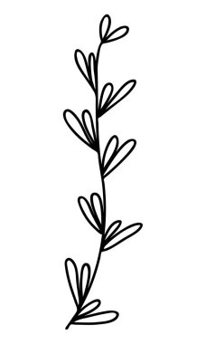 Dekorasyon desenleri, ambalaj kağıdı, duvar kağıdı, kartlar, davetiyeler, kutular, buketler için soyut karalama tek çiçek unsuru. Beyaz arka planda izole edilmiş. Vektör stok illüstrasyonu.