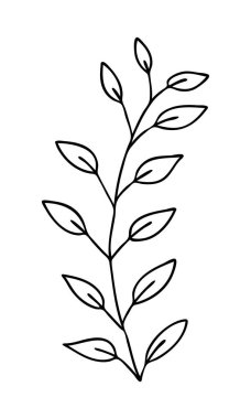 Dekorasyon desenleri, ambalaj kağıdı, duvar kağıdı, kartlar, davetiyeler, kutular, buketler için soyut karalama tek çiçek unsuru. Beyaz arka planda izole edilmiş. Vektör stok illüstrasyonu.