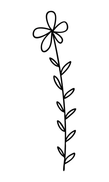 Extracto doodle único elemento floral para los patrones de decoración, papel de envolver, papel pintado, tarjetas, invitaciones, cajas de embalaje, ramos. Aislado sobre fondo blanco. Ilustración de stock vectorial . — Archivo Imágenes Vectoriales