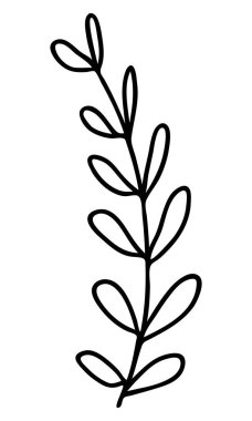 Dekorasyon desenleri, ambalaj kağıdı, duvar kağıdı, kartlar, davetiyeler, kutular, buketler için soyut karalama tek çiçek unsuru. Beyaz arka planda izole edilmiş. Vektör stok illüstrasyonu.