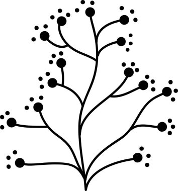 Dekorasyon desenleri, ambalaj kağıdı, duvar kağıdı, kartlar, davetiyeler, kutular, buketler için soyut karalama tek çiçek unsuru. Beyaz arka planda izole edilmiş. Vektör stok illüstrasyonu.