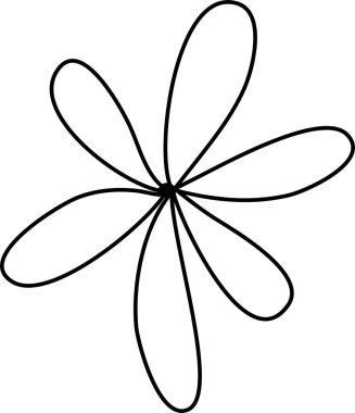 Dekorasyon desenleri, ambalaj kağıdı, duvar kağıdı, kartlar, davetiyeler, kutular, buketler için soyut karalama tek çiçek unsuru. Beyaz arka planda izole edilmiş. Vektör stok illüstrasyonu.