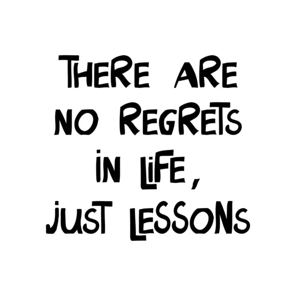 Hay Arrepentimientos Vida Solo Lecciones Cita Motivación Lindo Texto Dibujado — Archivo Imágenes Vectoriales