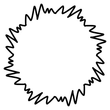 Soyut karalama zigzag çerçevesi. Beyaz arka planda izole edilmiş. Stok illüstrasyonu.