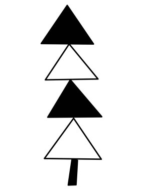 Tek elle yeni yıl ağacı çizildi. Desenler için karalama çizimi, kış tebrik kartları, posterler, çıkartmalar ve mevsimsel eleştiriler.