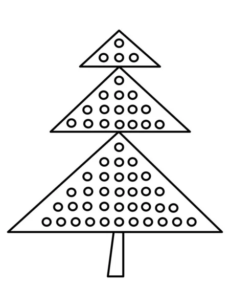 Jednu Ruku Nakreslil Novoroční Jedle Doodle Ilustrace Pro Vzory Zimní — Stockový vektor