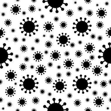 Coronavirus, bakteriyi kusursuz bir şekilde elleriyle çizdi. Vektör stok illüstrasyonu.