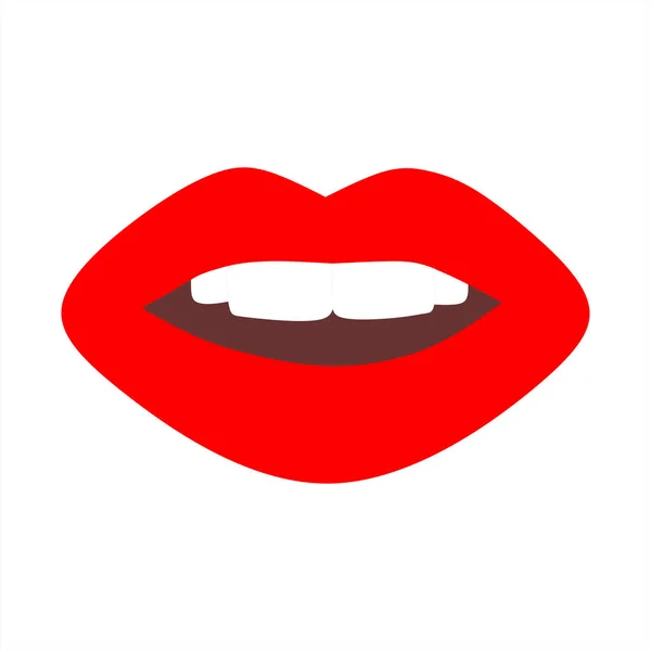 Los labios rojos de moda. Ilustración aislada sobre fondo blanco. Ilustración de stock vectorial . — Vector de stock