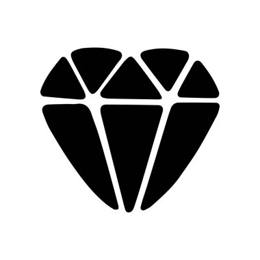 Güzel el çizimi basit elmas ikonu. Beyazda izole edilmiş. Vektör stok illüstrasyonu.