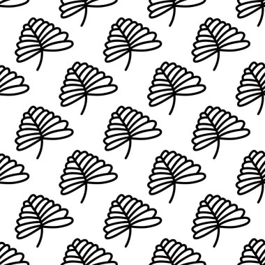 Bitkisel dikişsiz desen. Beyaz arka planda izole edilmiş. Vektör stok illüstrasyonu.