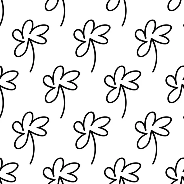 Bitkisel dikişsiz desen. Beyaz arka planda izole edilmiş. Vektör stok illüstrasyonu.