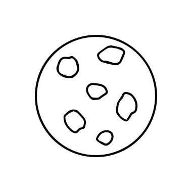 Sevimli el çizimi basit ay simgesi. Beyaz arka planda izole edilmiş. Vektör stok illüstrasyonu.