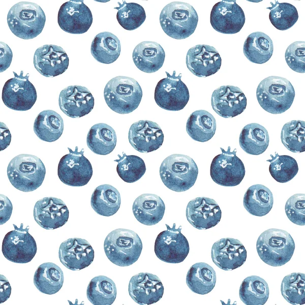 Beyaz arka planda suluboya ile boyanmış kusursuz olgun yaban mersini deseni..