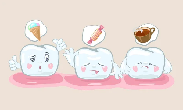 Візуальні рекомендації щодо харчування, рекомендації щодо утримання зубів білими, міцними та здоровими . — стоковий вектор