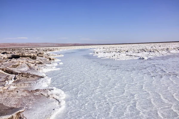 Atacama Salt Lake Pisos Terreno Panorama — Foto de Stock