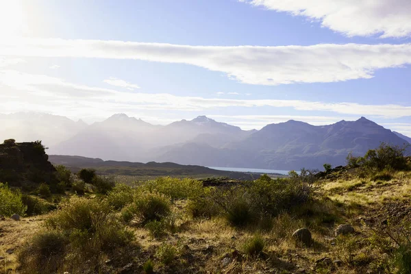 Général Carrera paysage du lac, Patagonie, Chili et Silh de montagne — Photo