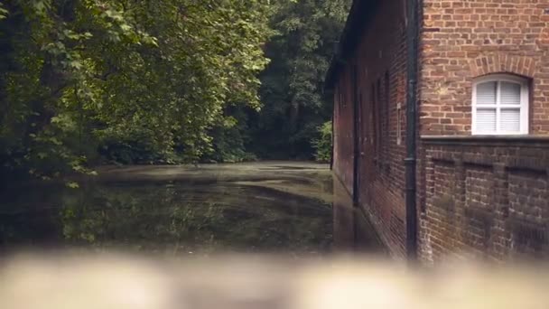 Pond and Waterside House — Stock Footage Pond and Waterside House Stock Footage