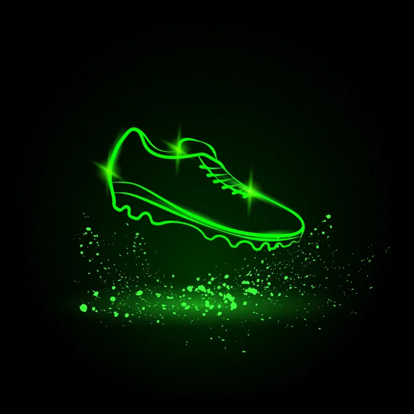 Neon fotboll skor illustration. — Stock vektor