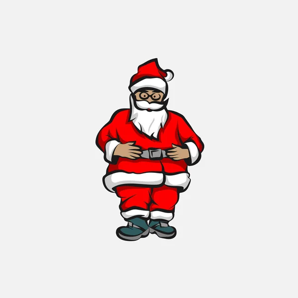 Papai Noel personagem em pleno crescimento em um fundo branco . — Vetor de Stock