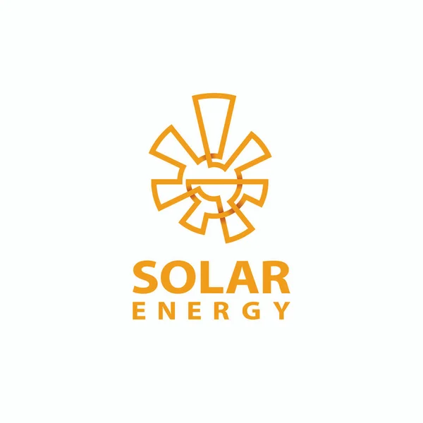 Абстрактный монолитный солнечный логотип. Символ солнечной энергии бренда. Эмблема экологической энергии . — стоковый вектор
