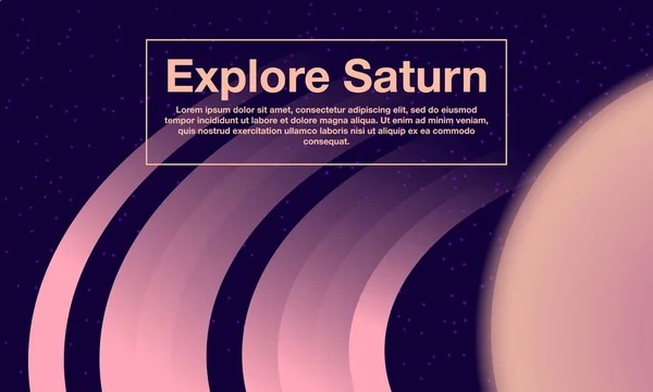 Кольца Сатурна на звездном фоне. Иллюстрация в плоском стиле . — стоковый вектор